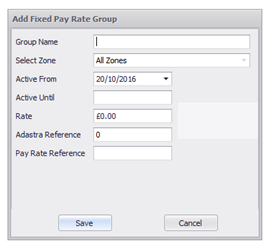 Adding Rates for Zones