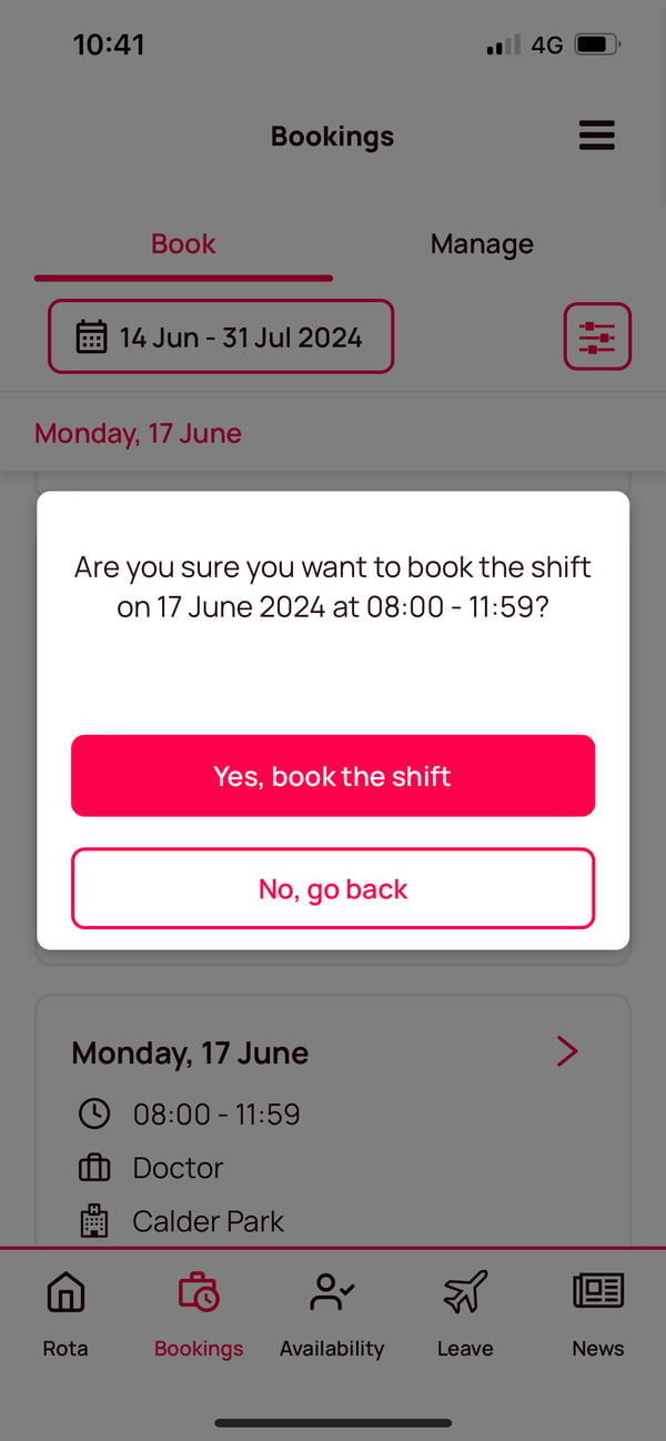 Booking Shifts on the Staff Hub App (Direct)
