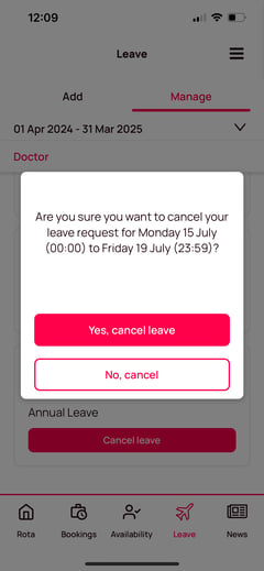 confirm cancel leave