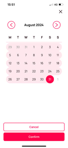 date range picker August