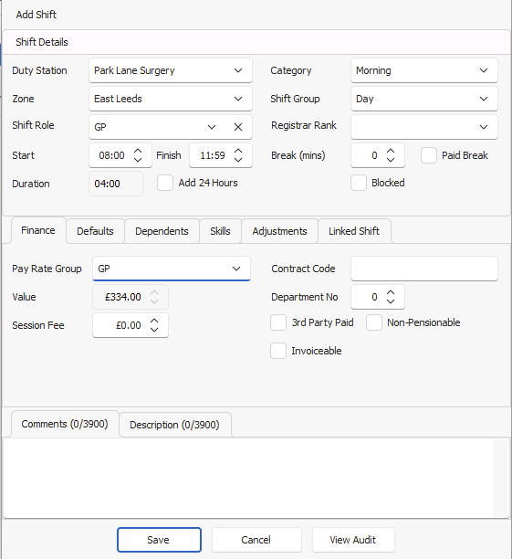 Creating a Shift Pattern