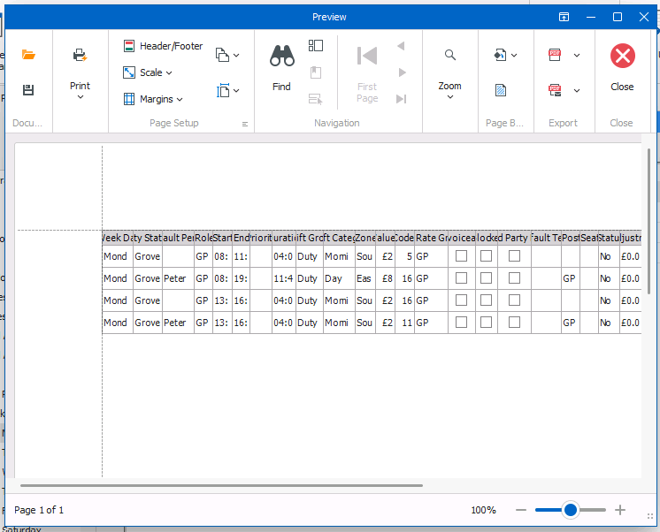 Pattern Manager Espec Image Filtering, Exporting and Printing in Shift Pattern Manager