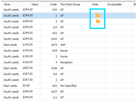 Adding notes and flags on Shift Pattern Manager