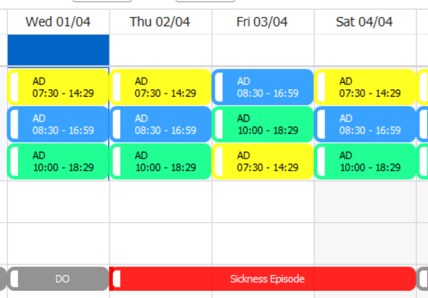 Rota Weekly Viewer: Two Week View