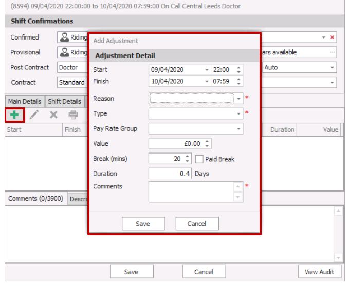 Adding a Shift Adjustment